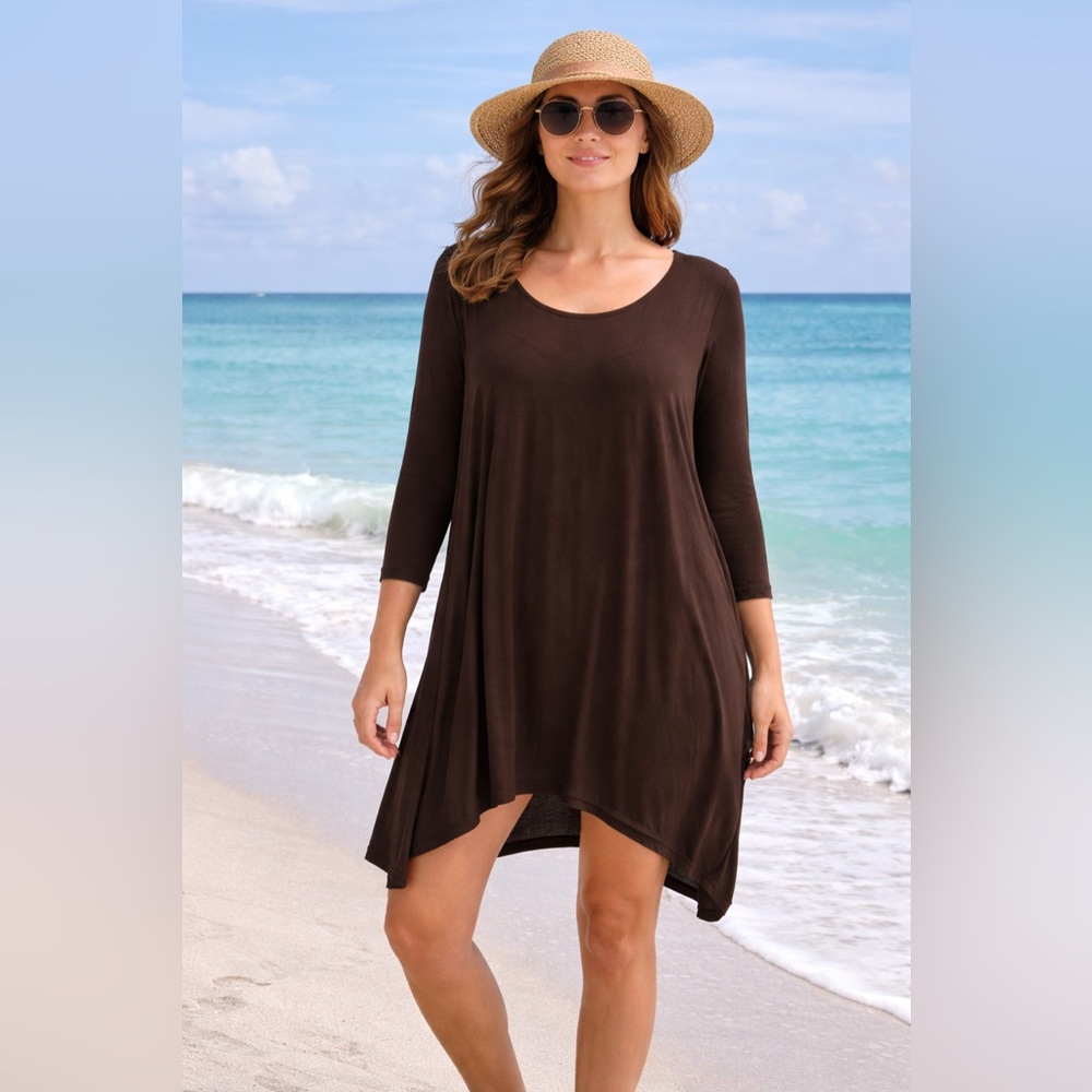 Free People‎ Beach Cover Up Womens XS S Brown Boho Oversized Dress
